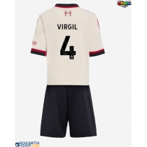 Otroški Nogometni dresi Liverpool Virgil van Dijk #4 Gostujoči 2025-26 Kratek Rokav (+ Kratke hlače)